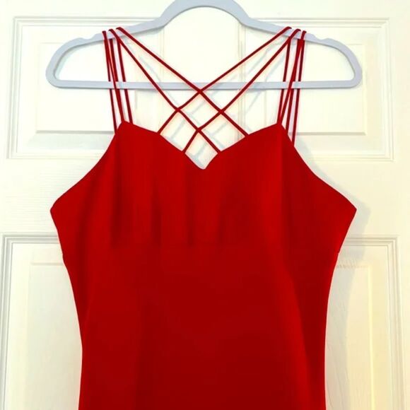 Evan Picone Dress Size 12 Red Fit and Flare Formal Holiday Dress - Picture 2 of 13